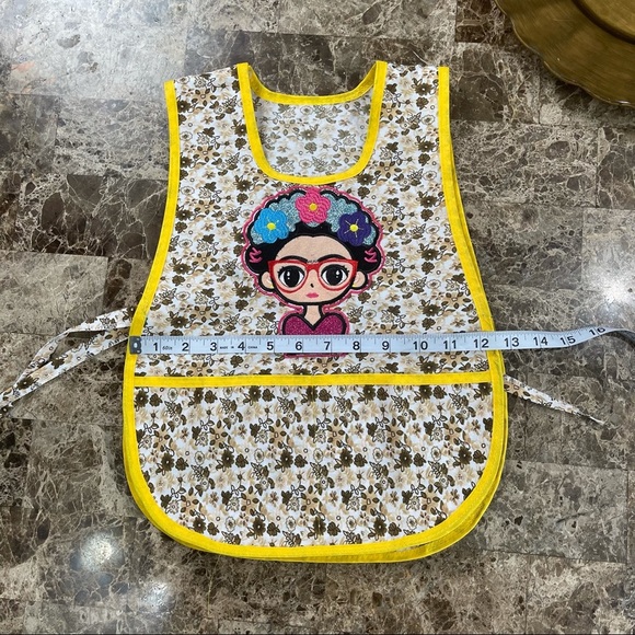 New Girls Mexican Artisan Apron Little Frida Embroidered. W/front pockets. - Picture 7 of 8